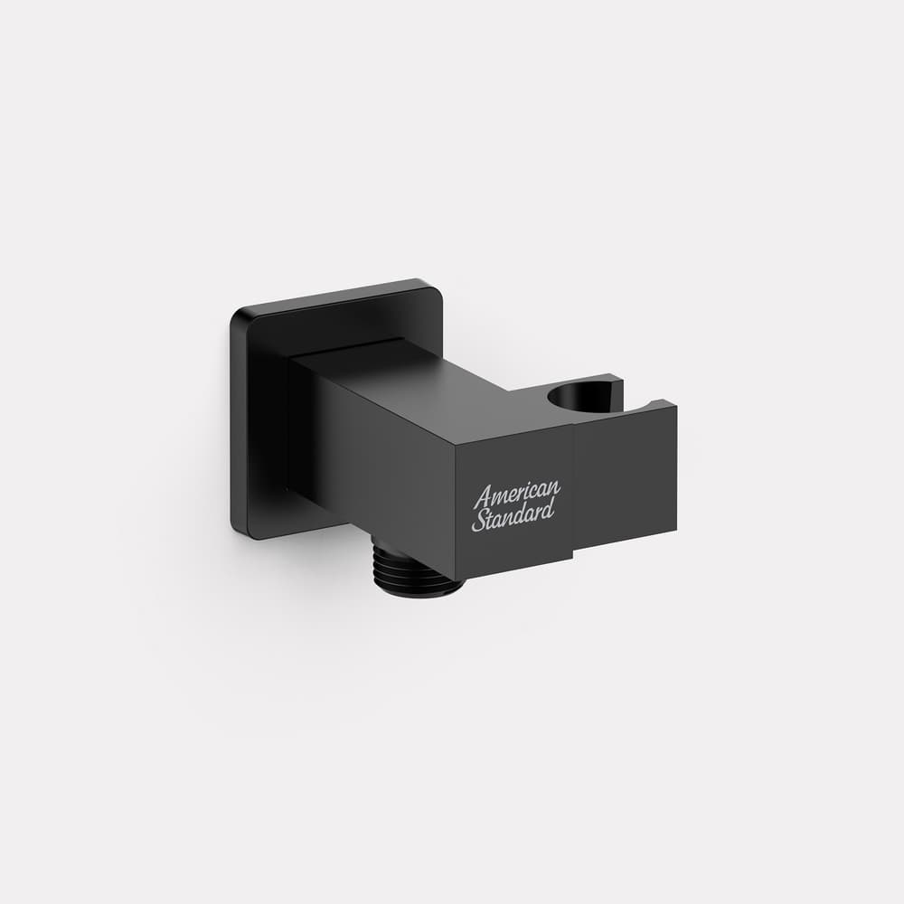 American Standard Square Wall Outlet With Holder - Matte Black