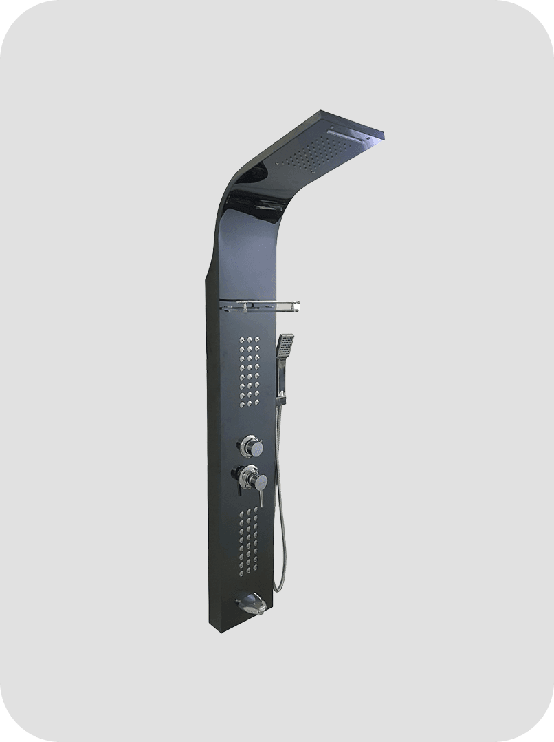 Brizzio Modern Waterfall Rain Shower Panel - Black (PS-5501BK)