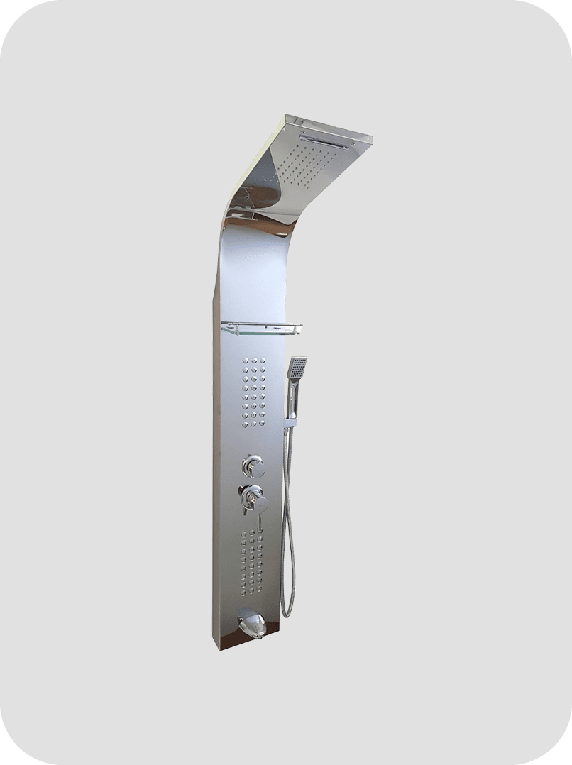 Brizzio Modern Waterfall Shower Panel - Brushed Silver (PS-5501BR)