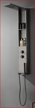 Brizzio Premium Double-Tier Niche Storage Shower Panel - Gunmetal (PS-5957GM)