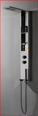Brizzio Premium Double-Tier Niche Storage Shower Panel - Brushed Silver (PS-5957 SH)