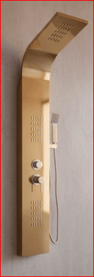 Brizzio Curved Organic Waterfall Shower Panel - Brushed Gold (PS-5578 G)