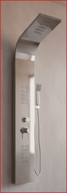Brizzio Curved Organic Waterfall Shower Panel - Brushed Silver (PS-5578 SH)