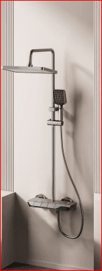 Brizzio Piano-Key Multi-Function Exposed Shower System - Gunmetal Grey (PS-5588 GR)