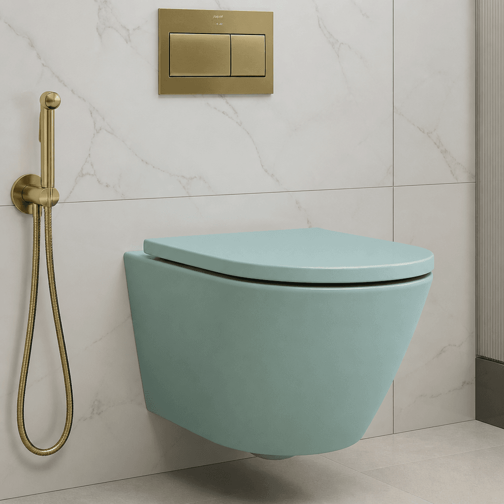 Brizzio PS-1666 Wall-Hung Toilet – Mint Green